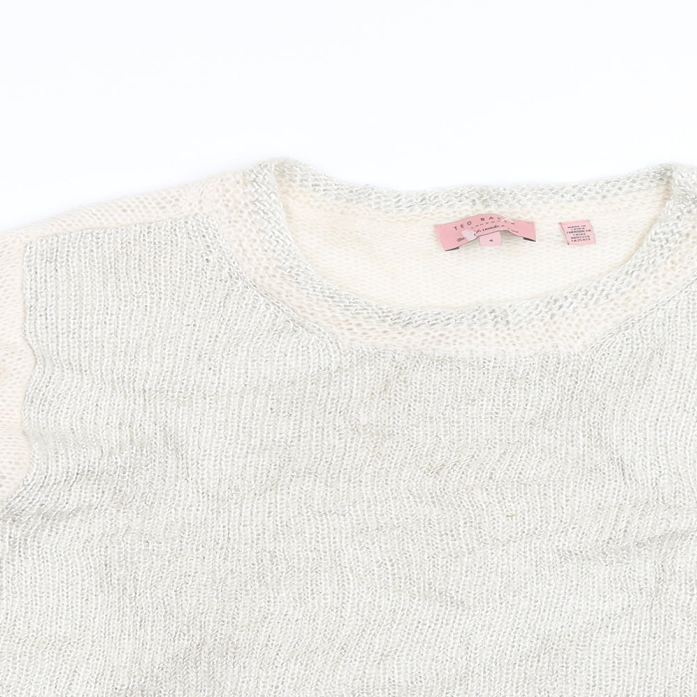 Ted Baker Womens Ivory  Knit Pullover Jumper Size L