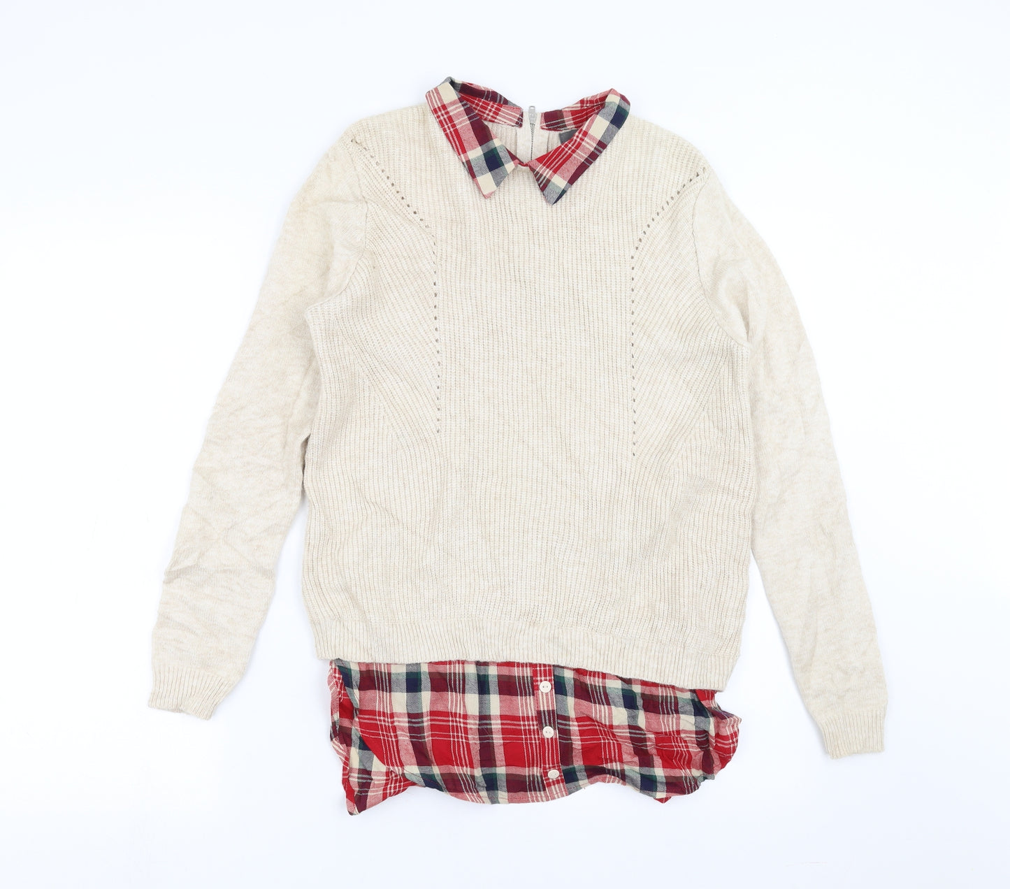 Primark Womens Beige  Knit Pullover Jumper Size S  - Under Shirt detail