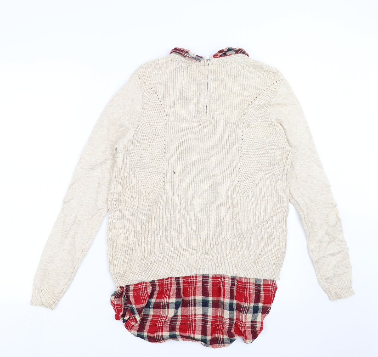 Primark Womens Beige  Knit Pullover Jumper Size S  - Under Shirt detail
