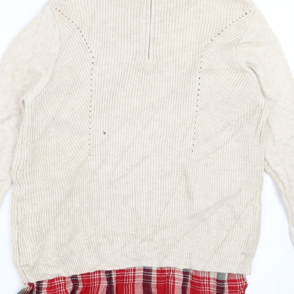 Primark Womens Beige  Knit Pullover Jumper Size S  - Under Shirt detail