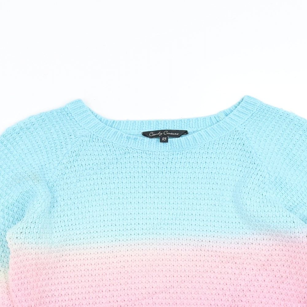 Candy Couture Girls Pink  Knit Pullover Jumper Size 15 Years
