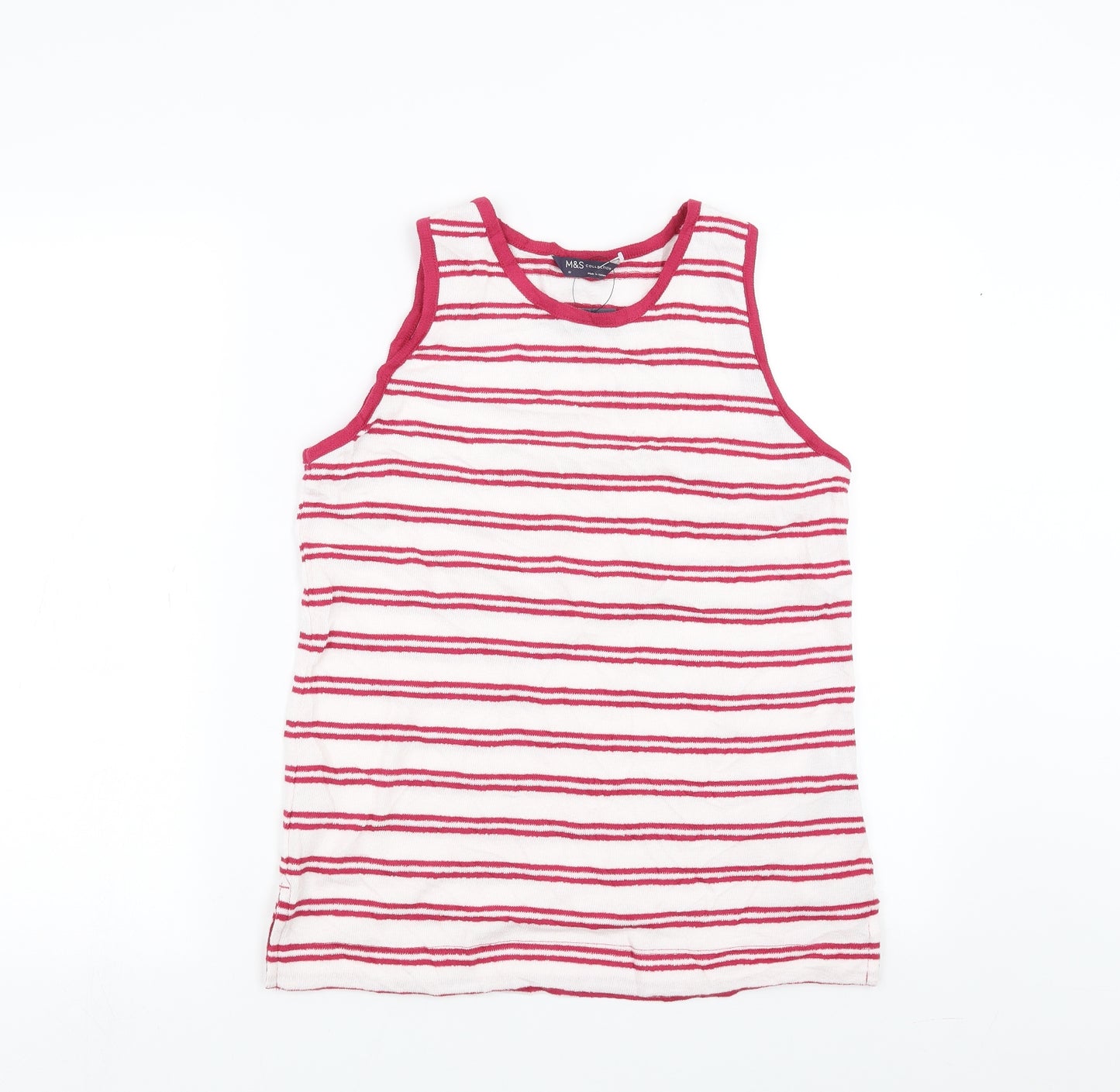 Marks and Spencer Womens Pink Striped  Basic Tank Size 10