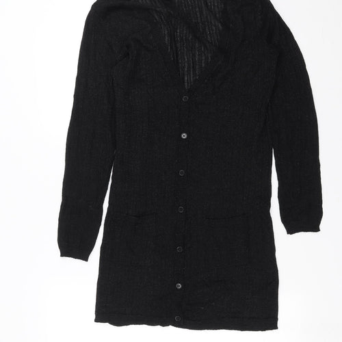 Mango Womens Black  Knit Cardigan Jumper Size M