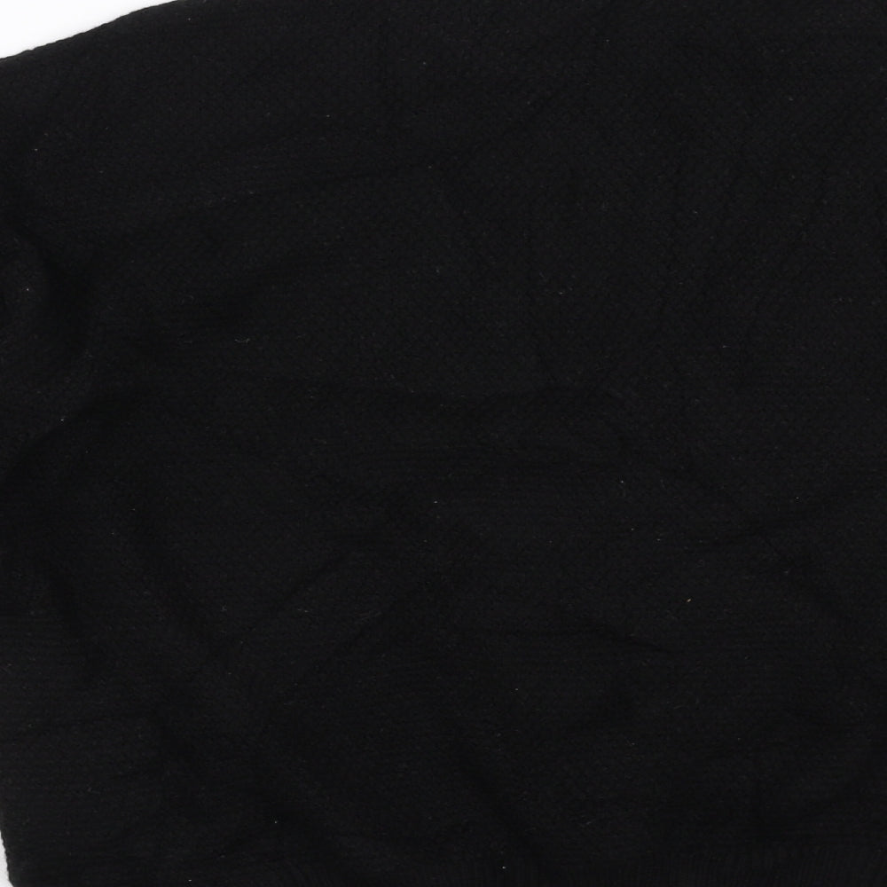 Sainsburys  Womens Black Floral Knit Pullover Jumper Size 14  - Floral embroidery