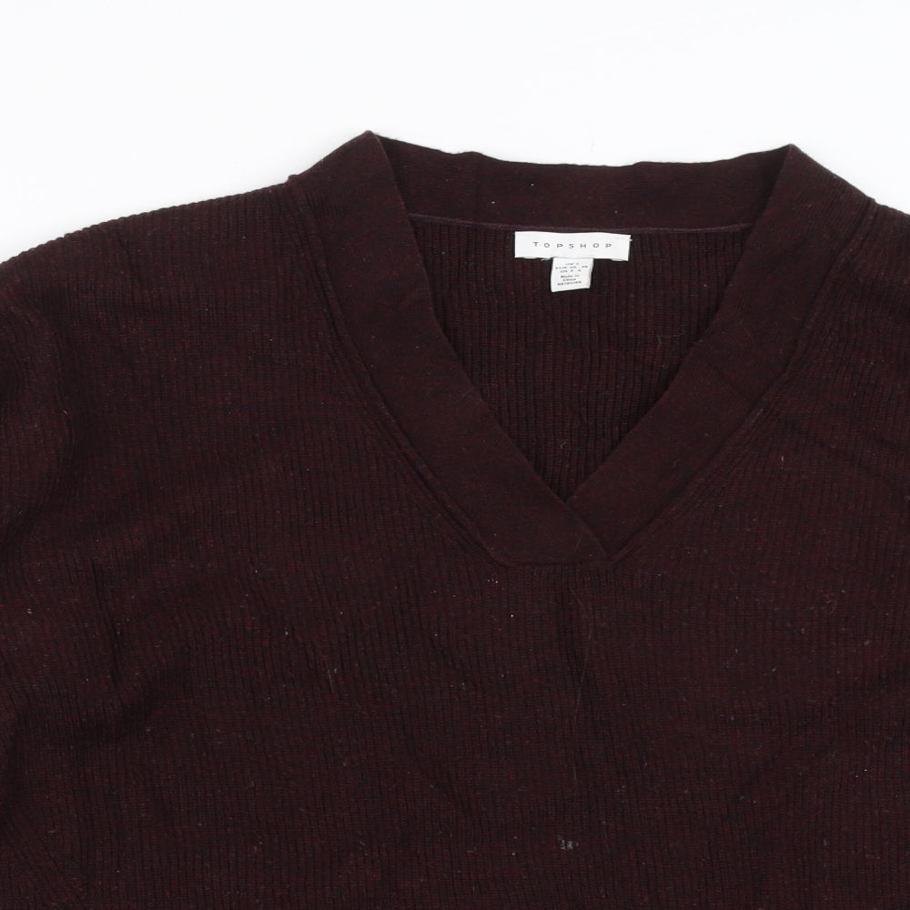 Topshop Womens Purple  Knit Pullover Jumper Size S
