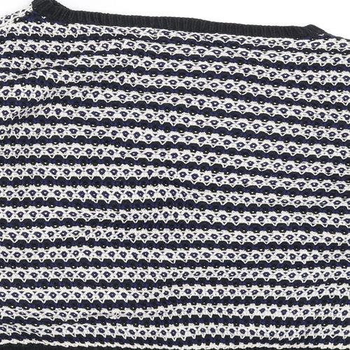 New Look Womens Black Geometric Knit Pullover Jumper Size 8