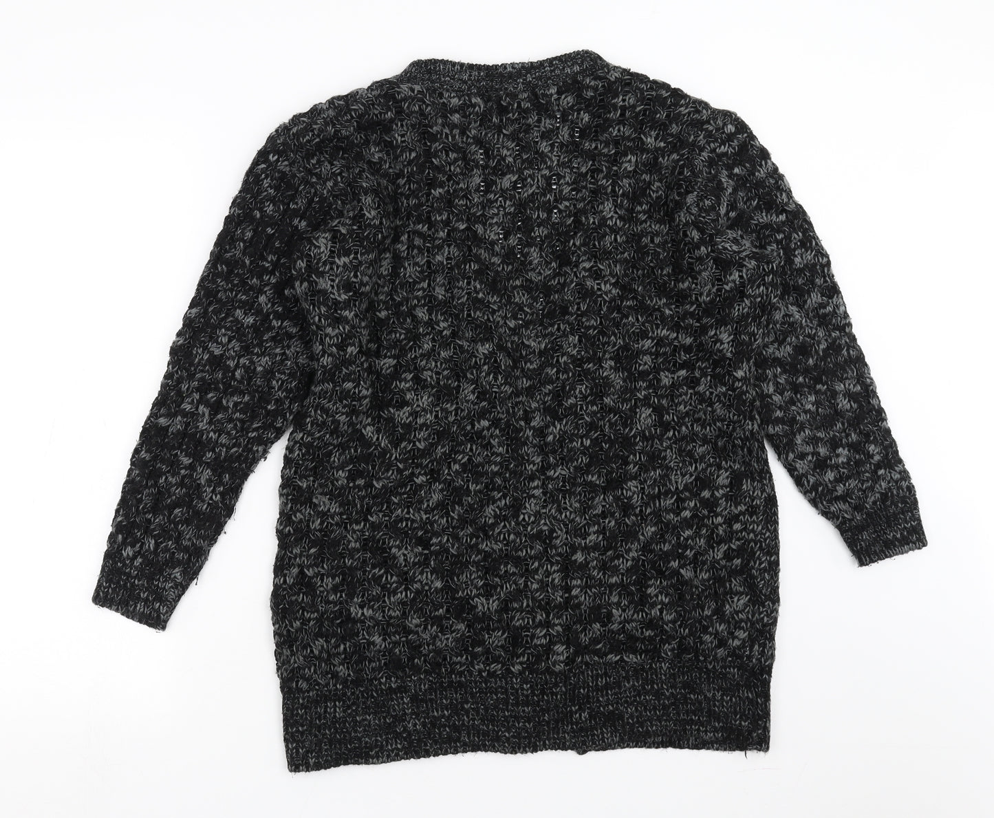 Pura Moda Womens Black  Knit Cardigan Jumper Size M
