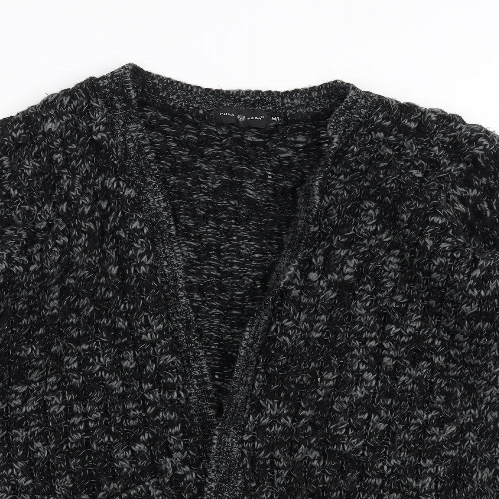 Pura Moda Womens Black  Knit Cardigan Jumper Size M