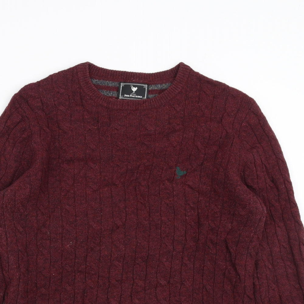 John Partidge Mens Purple  Knit Pullover Jumper Size M
