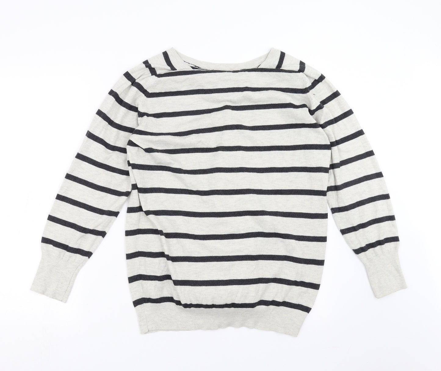 mamas & papas Womens Beige Striped Knit Pullover Jumper Size 12