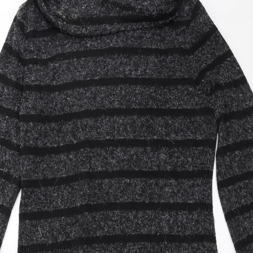 Marks and Spencer Womens Grey Striped Knit Jumper Dress  Size 12
