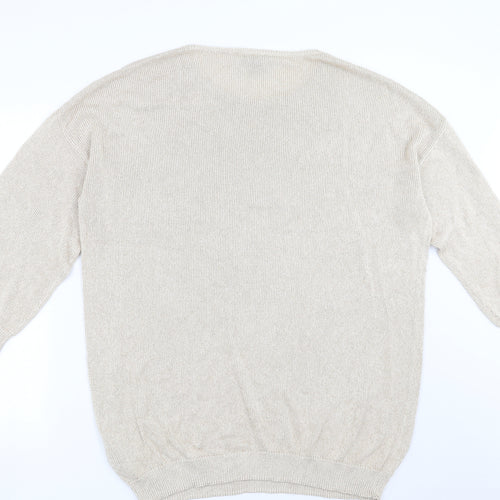 H&M Womens Beige  Knit Pullover Jumper Size L