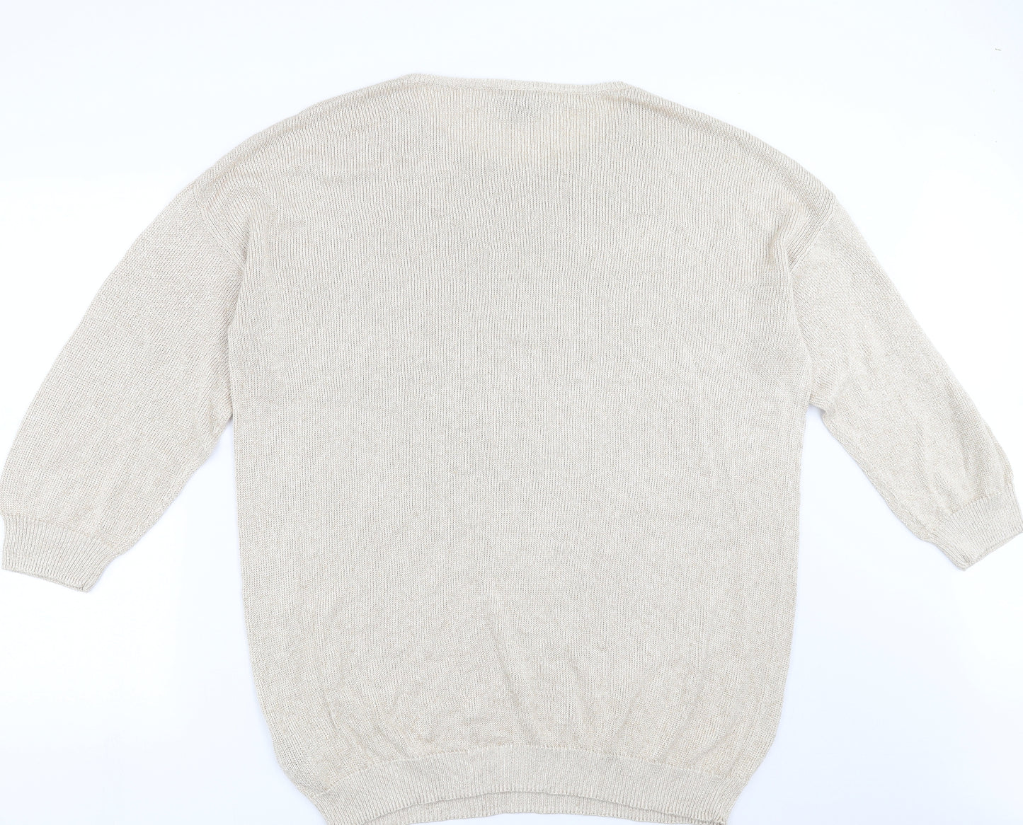 H&M Womens Beige  Knit Pullover Jumper Size L