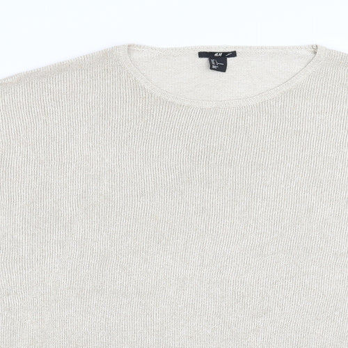 H&M Womens Beige  Knit Pullover Jumper Size L