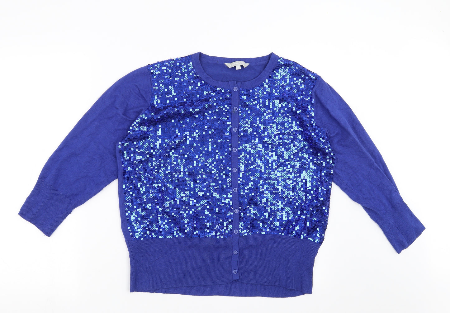 Red Herring Womens Blue   Cardigan Jumper Size 18  - sequins