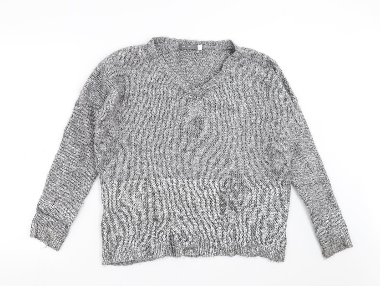 Mint Velvet Womens Grey  Knit Pullover Jumper Size 14