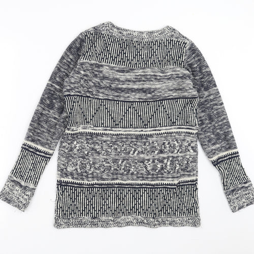 Matalan Womens Blue Geometric Knit Pullover Jumper Size 12
