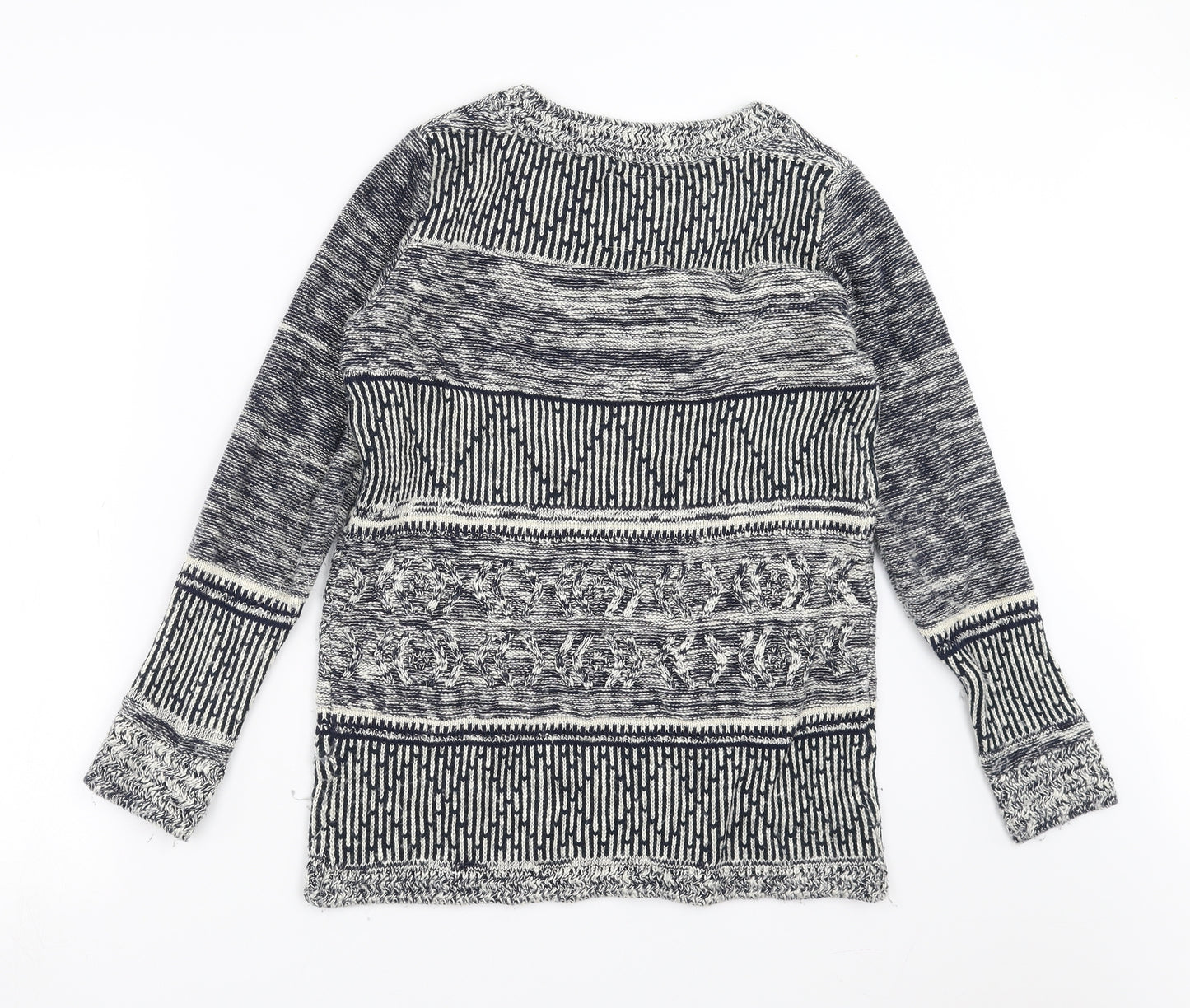 Matalan Womens Blue Geometric Knit Pullover Jumper Size 12