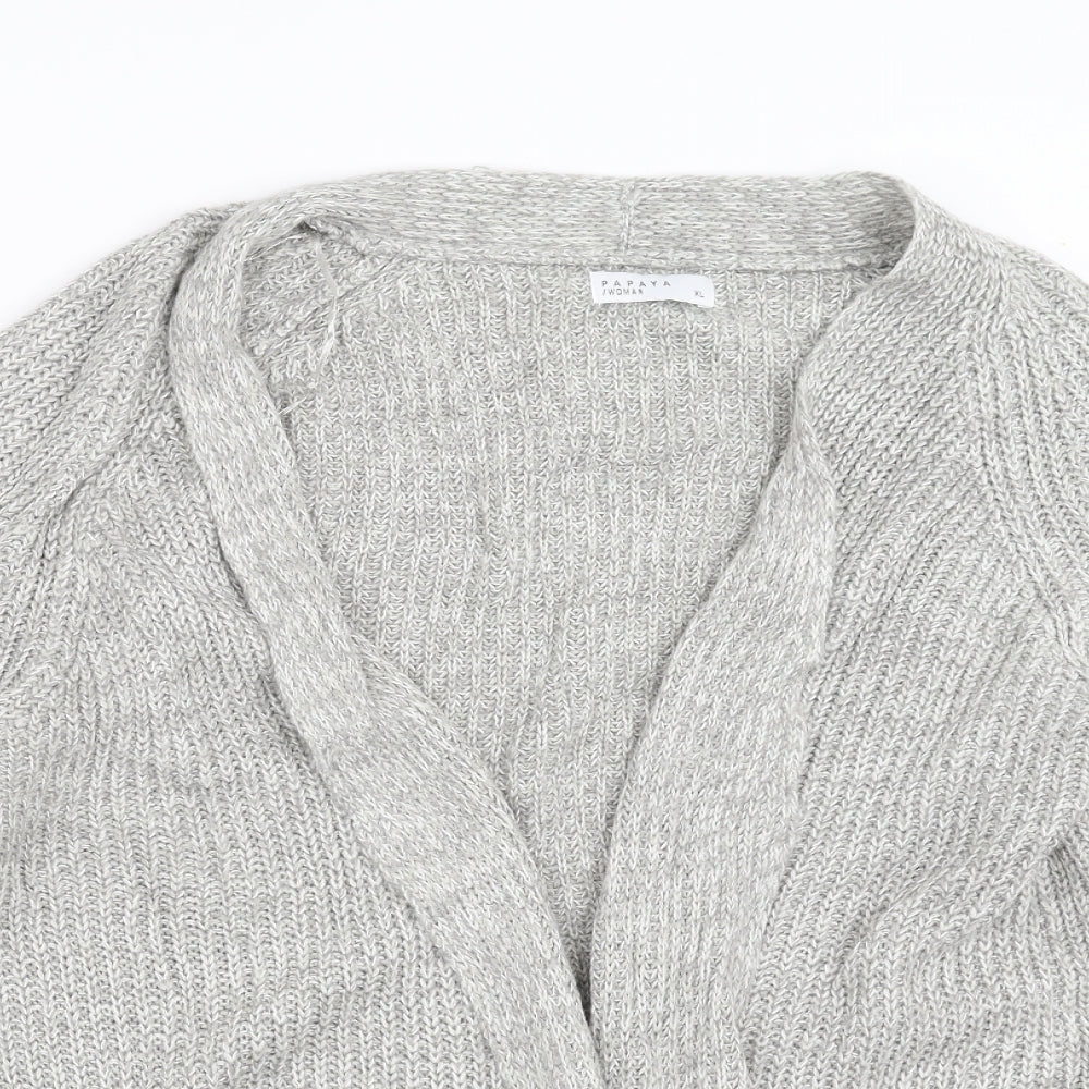 Papaya Womens Grey  Knit Pullover Jumper Size XL
