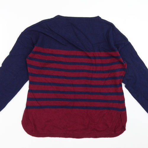 First Avenue Womens Black Striped Knit Pullover Jumper Size M