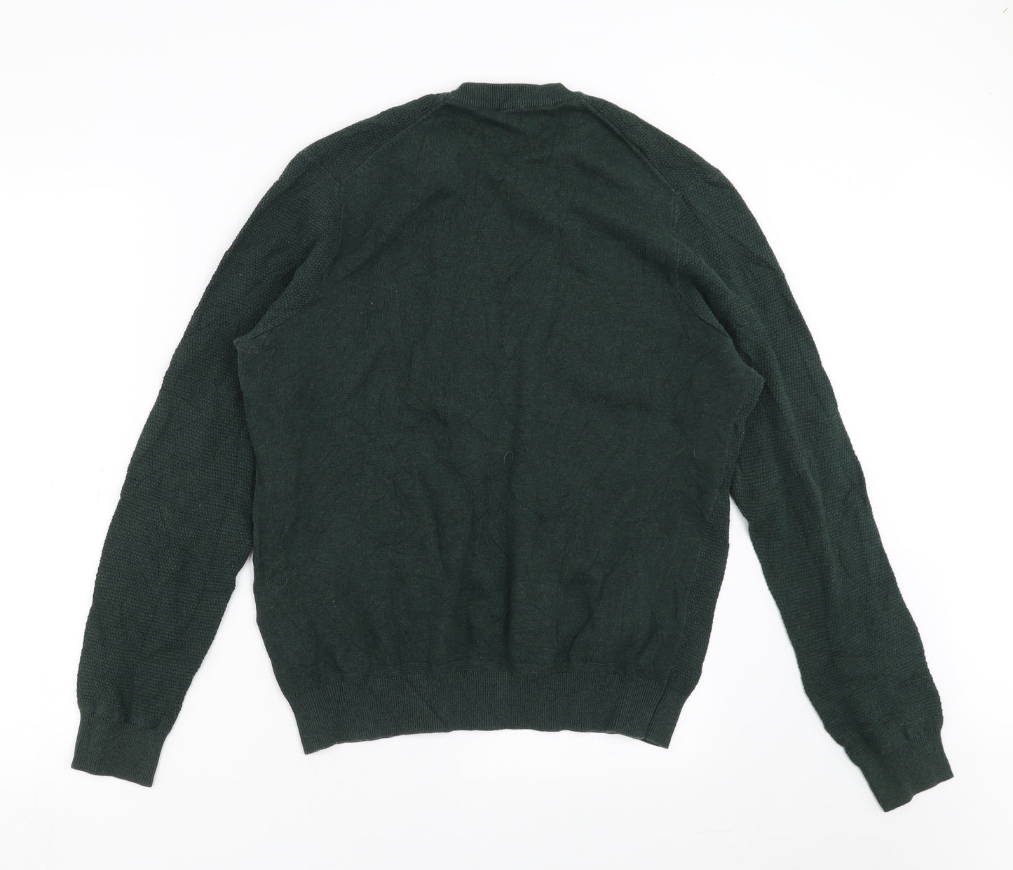 Ben Sherman Mens Green  Knit Pullover Jumper Size L