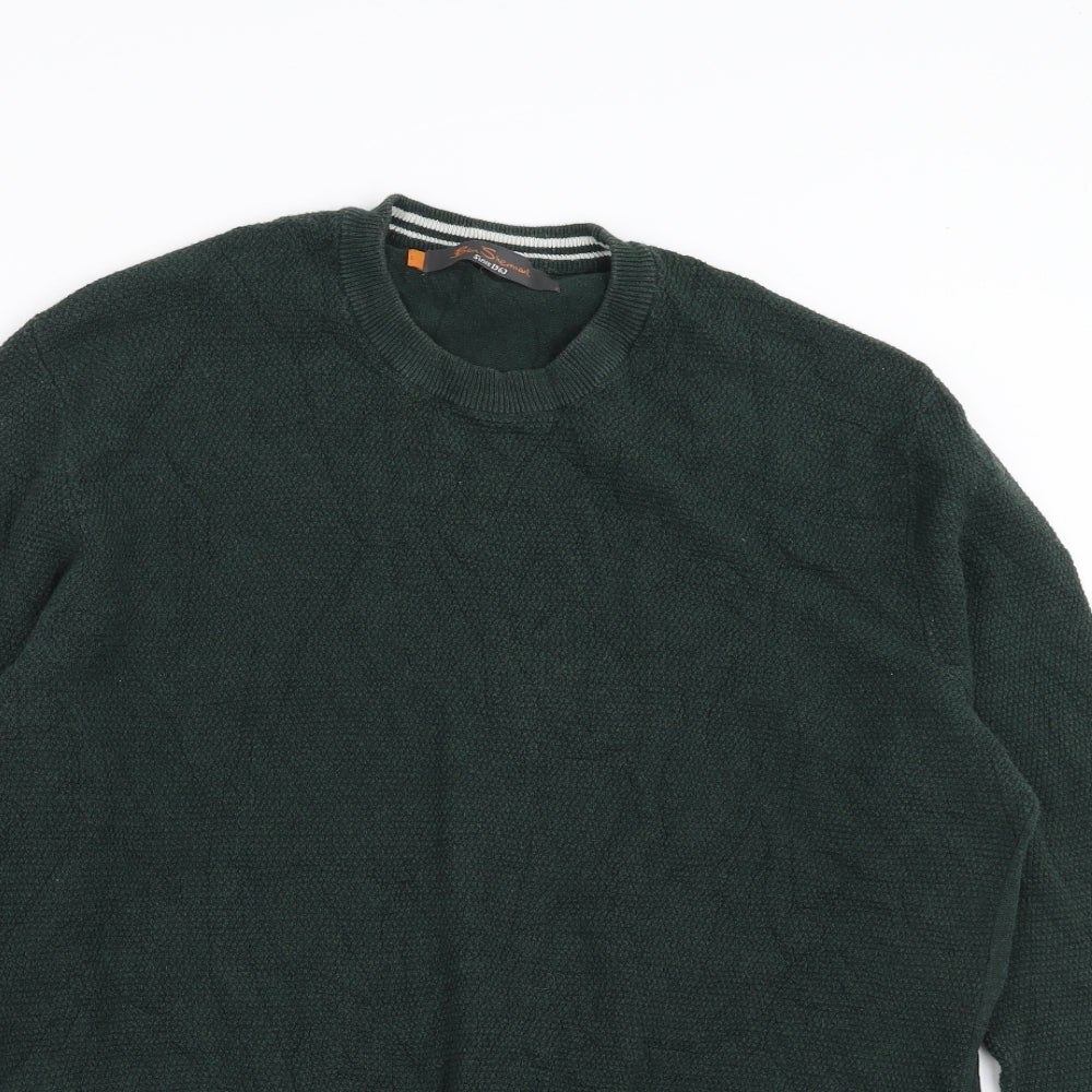 Ben Sherman Mens Green  Knit Pullover Jumper Size L