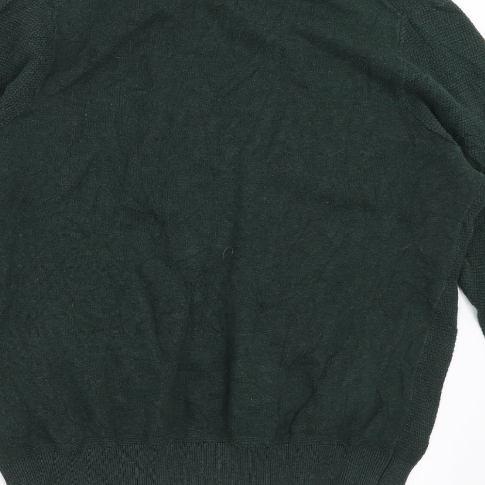 Ben Sherman Mens Green  Knit Pullover Jumper Size L