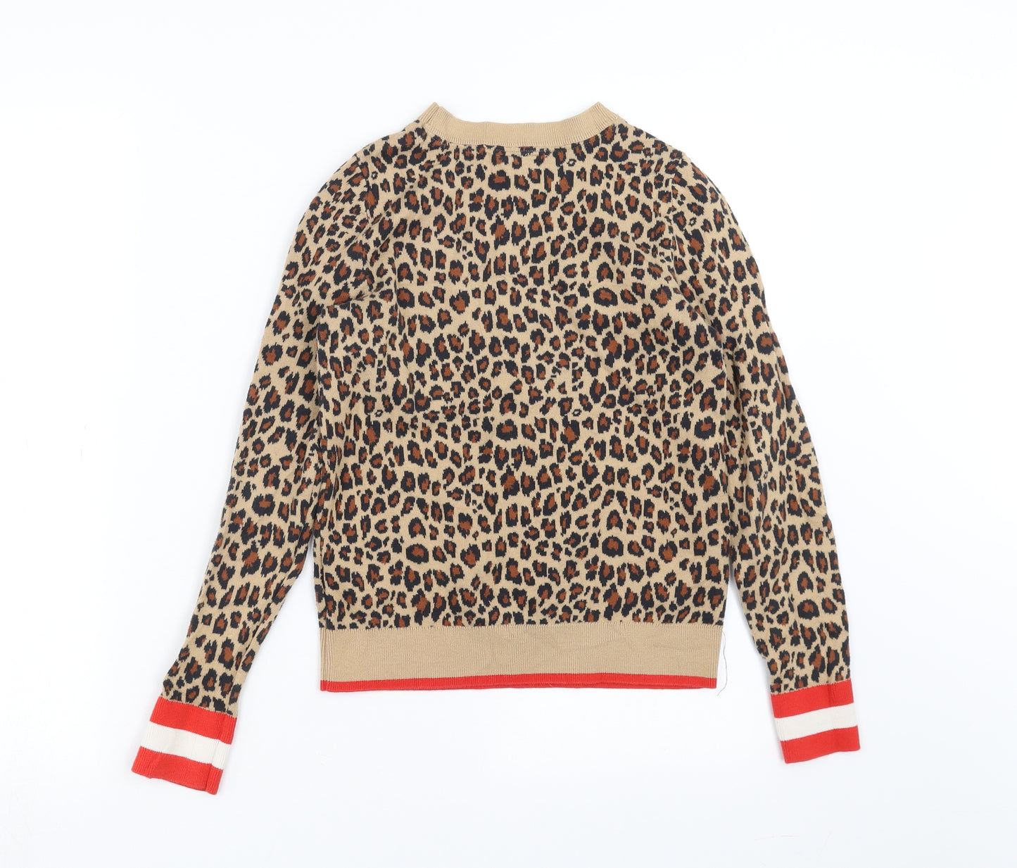 Gap Girls Brown Animal Print Knit Pullover Jumper Size 12-13 Years
