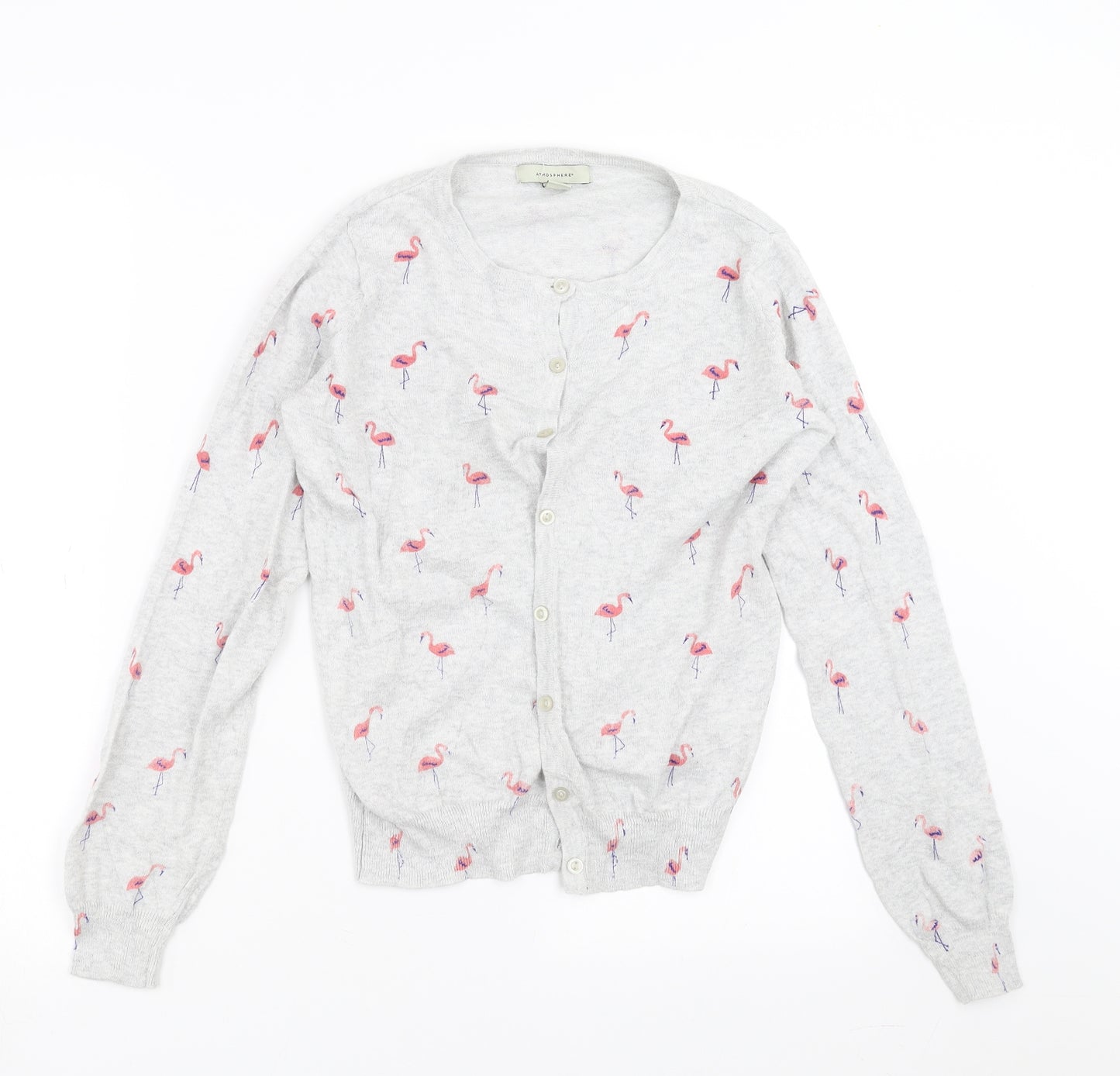 Primark Womens Grey  Knit Cardigan Jumper Size 10  - flamingo