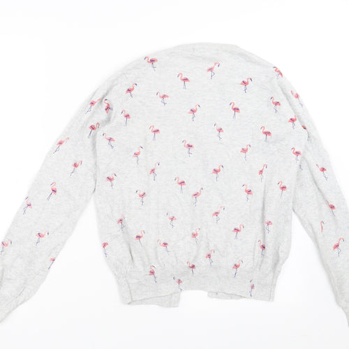 Primark Womens Grey  Knit Cardigan Jumper Size 10  - flamingo