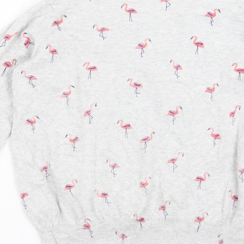 Primark Womens Grey  Knit Cardigan Jumper Size 10  - flamingo