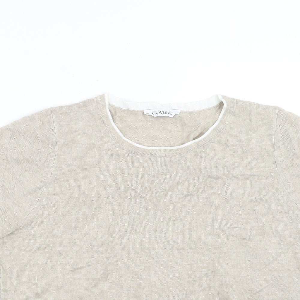 Marks and Spencer Womens Beige  Knit Pullover Jumper Size 10