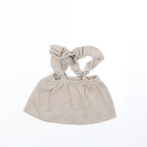 H&M Girls Beige  Knit A-Line Skirt Size 3-6 Months  - with braces