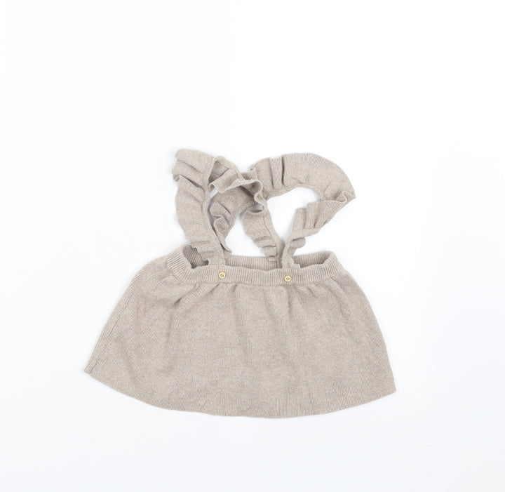 H&M Girls Beige  Knit A-Line Skirt Size 3-6 Months  - with braces