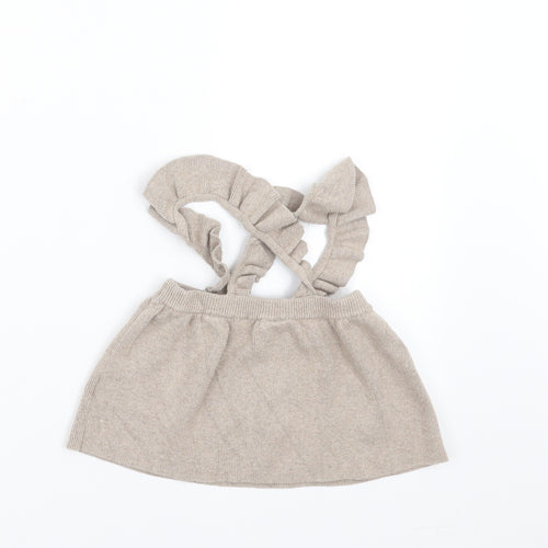 H&M Girls Beige  Knit A-Line Skirt Size 3-6 Months  - with braces