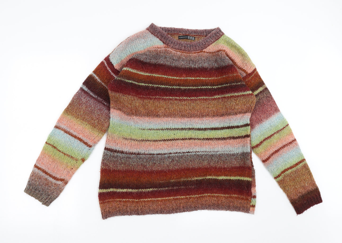 Primark Womens Multicoloured Striped Knit Pullover Jumper Size 16