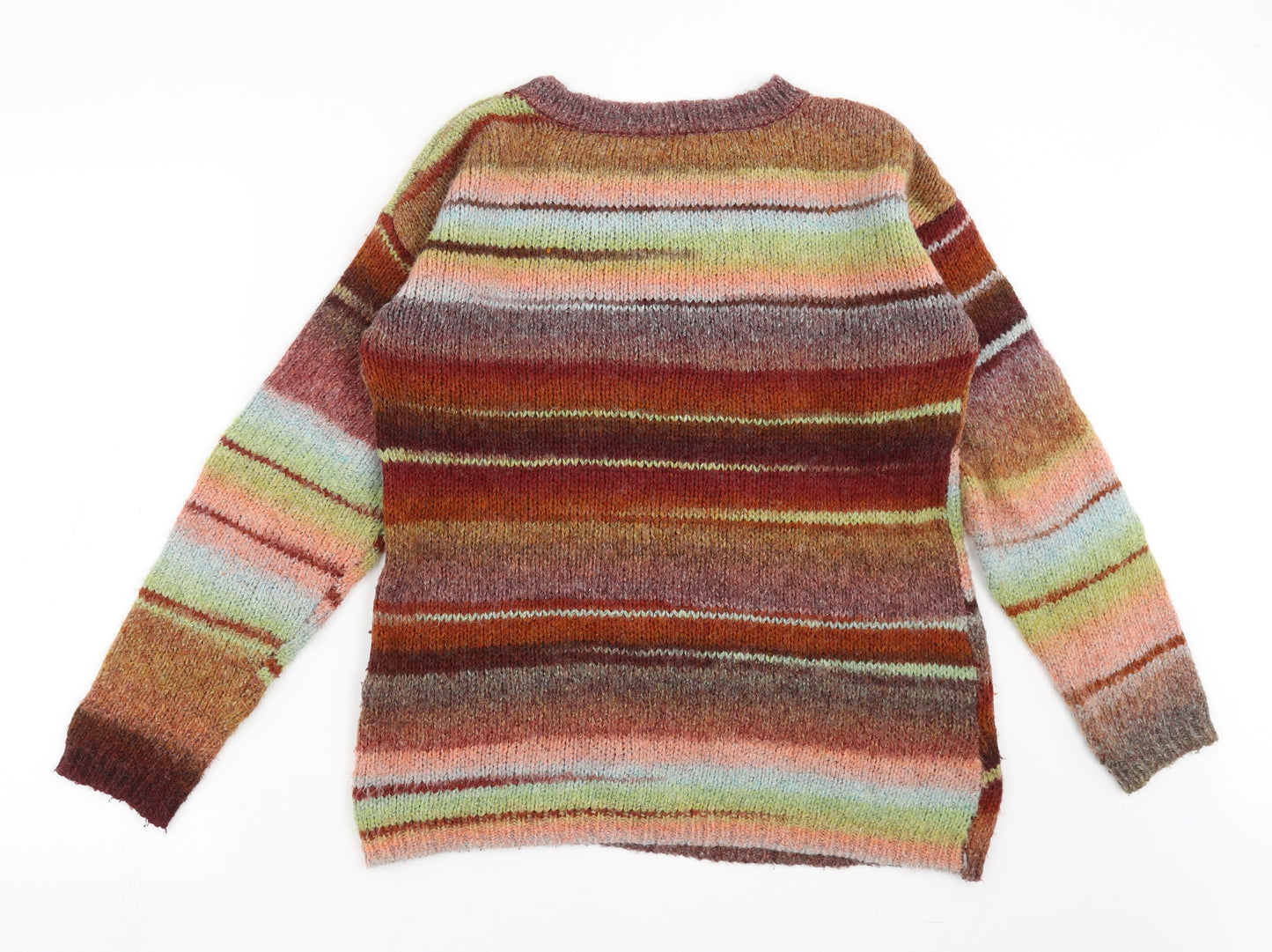 Primark Womens Multicoloured Striped Knit Pullover Jumper Size 16