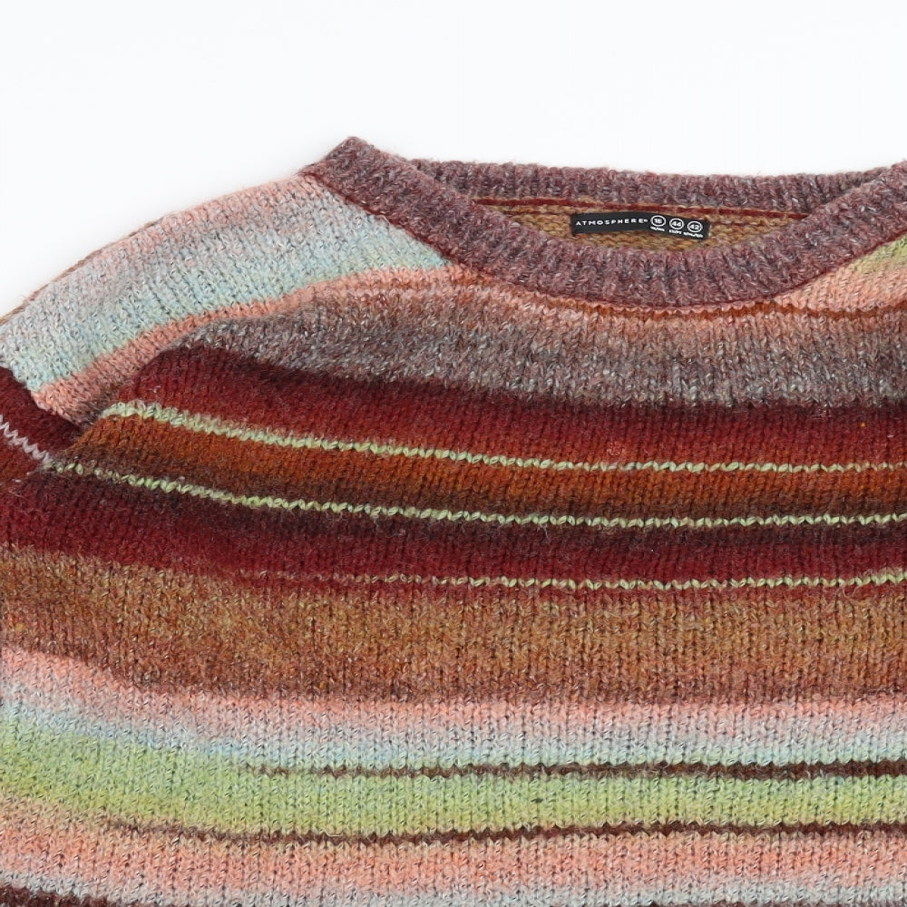 Primark Womens Multicoloured Striped Knit Pullover Jumper Size 16