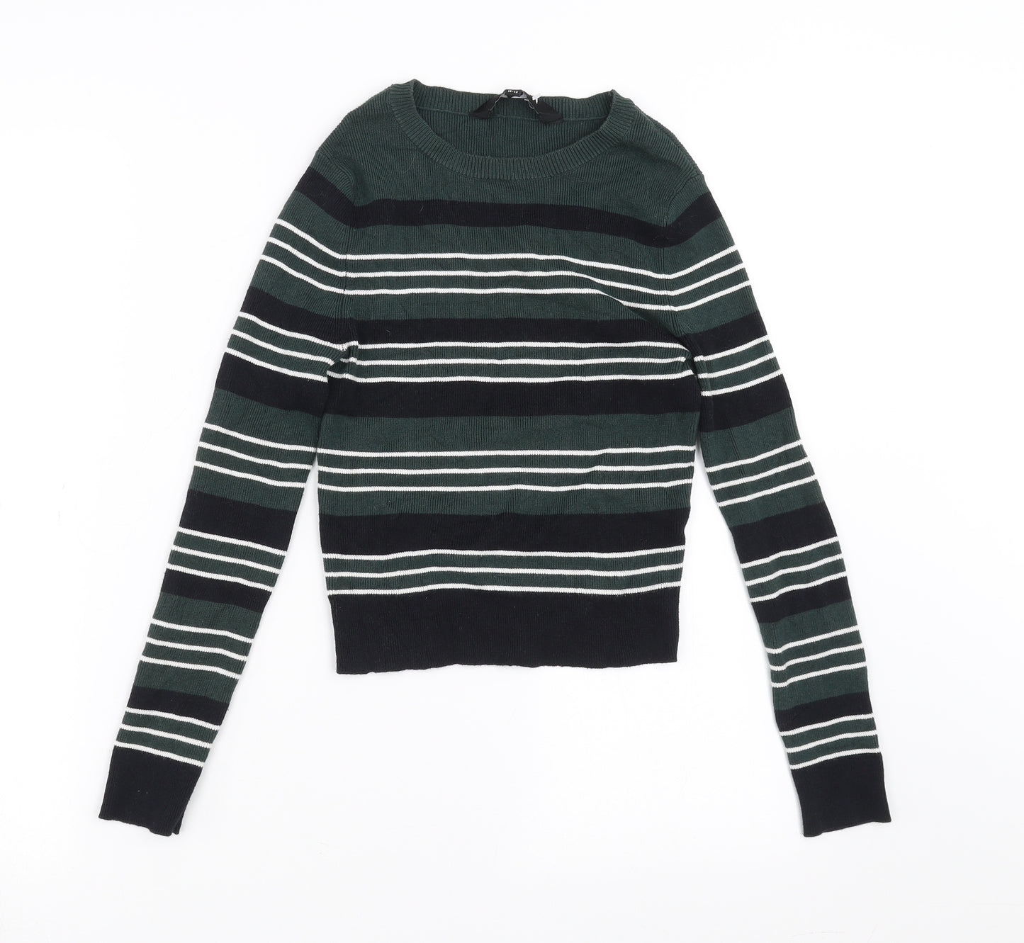 New Look Girls Green Striped  Pullover Jumper Size 12-13 Years