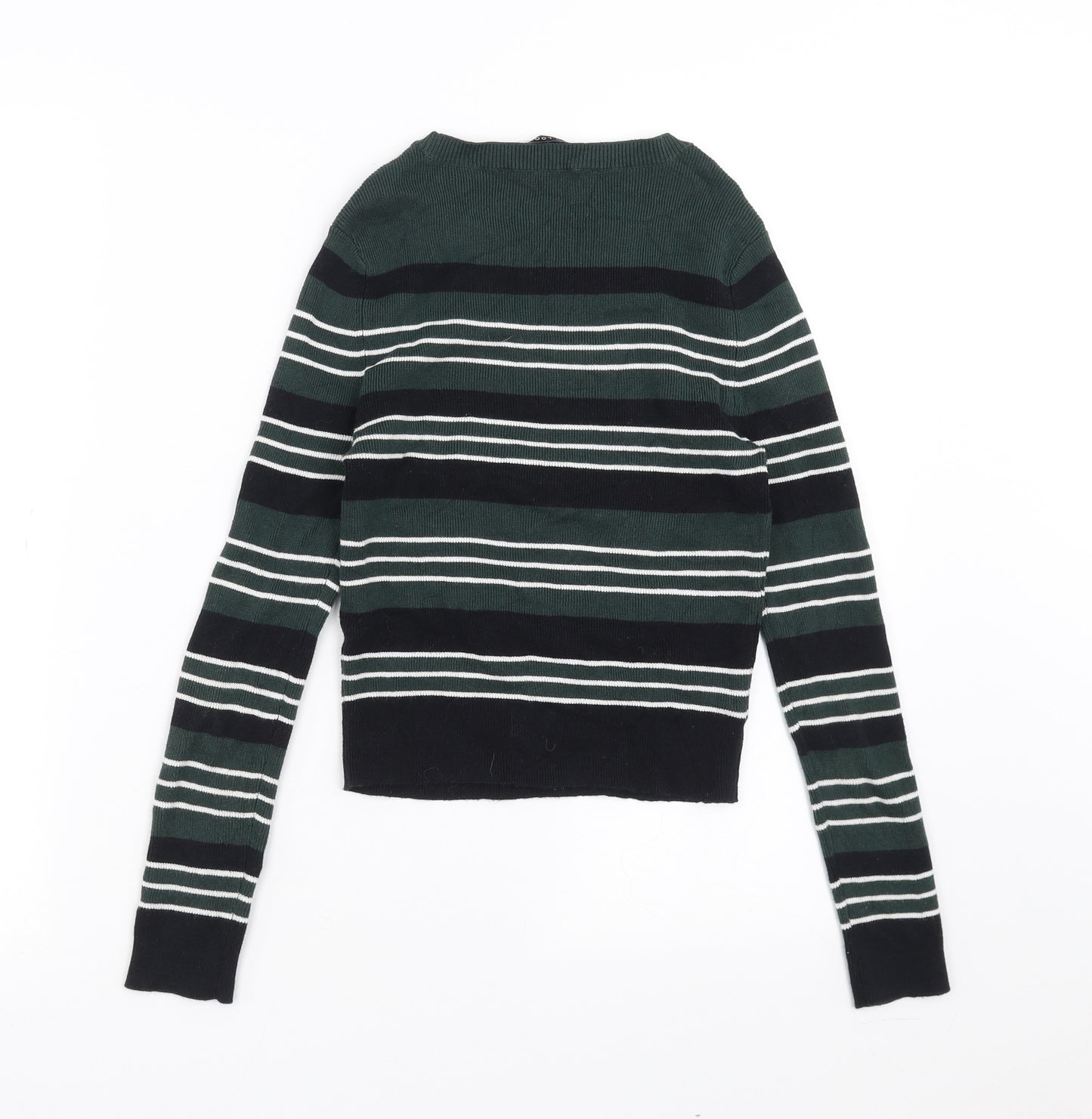 New Look Girls Green Striped  Pullover Jumper Size 12-13 Years