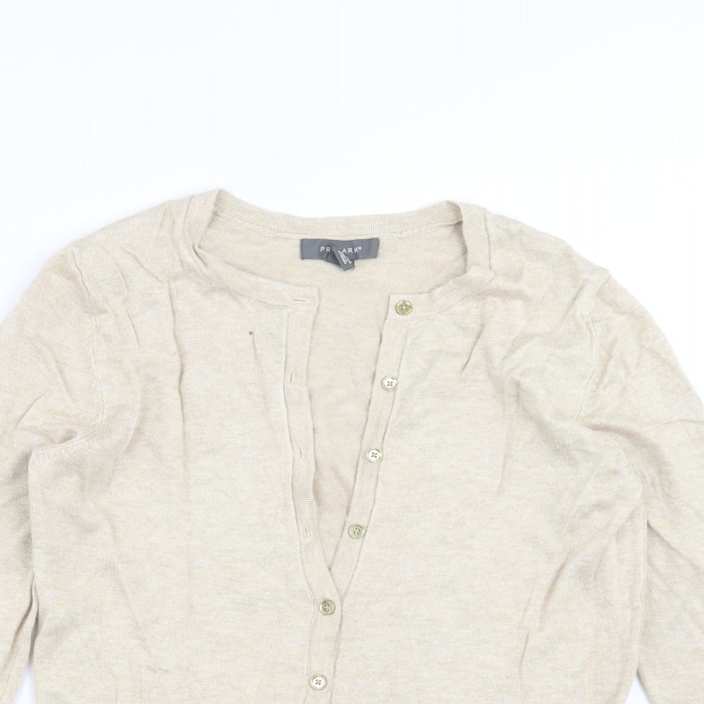 Primark Womens Beige  Knit Cardigan Jumper Size M