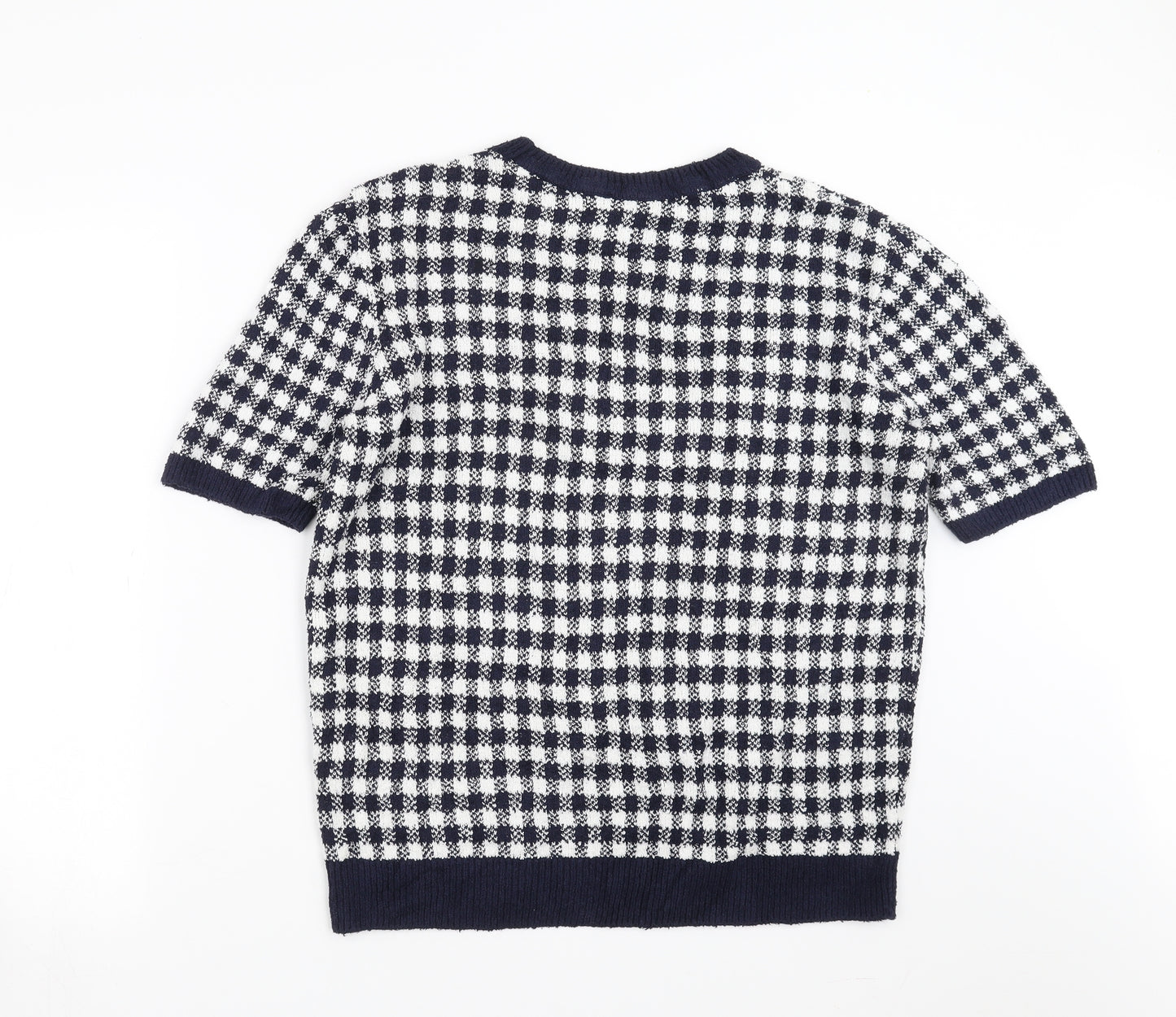 Marks and Spencer Womens Blue Check  Pullover Jumper Size 18