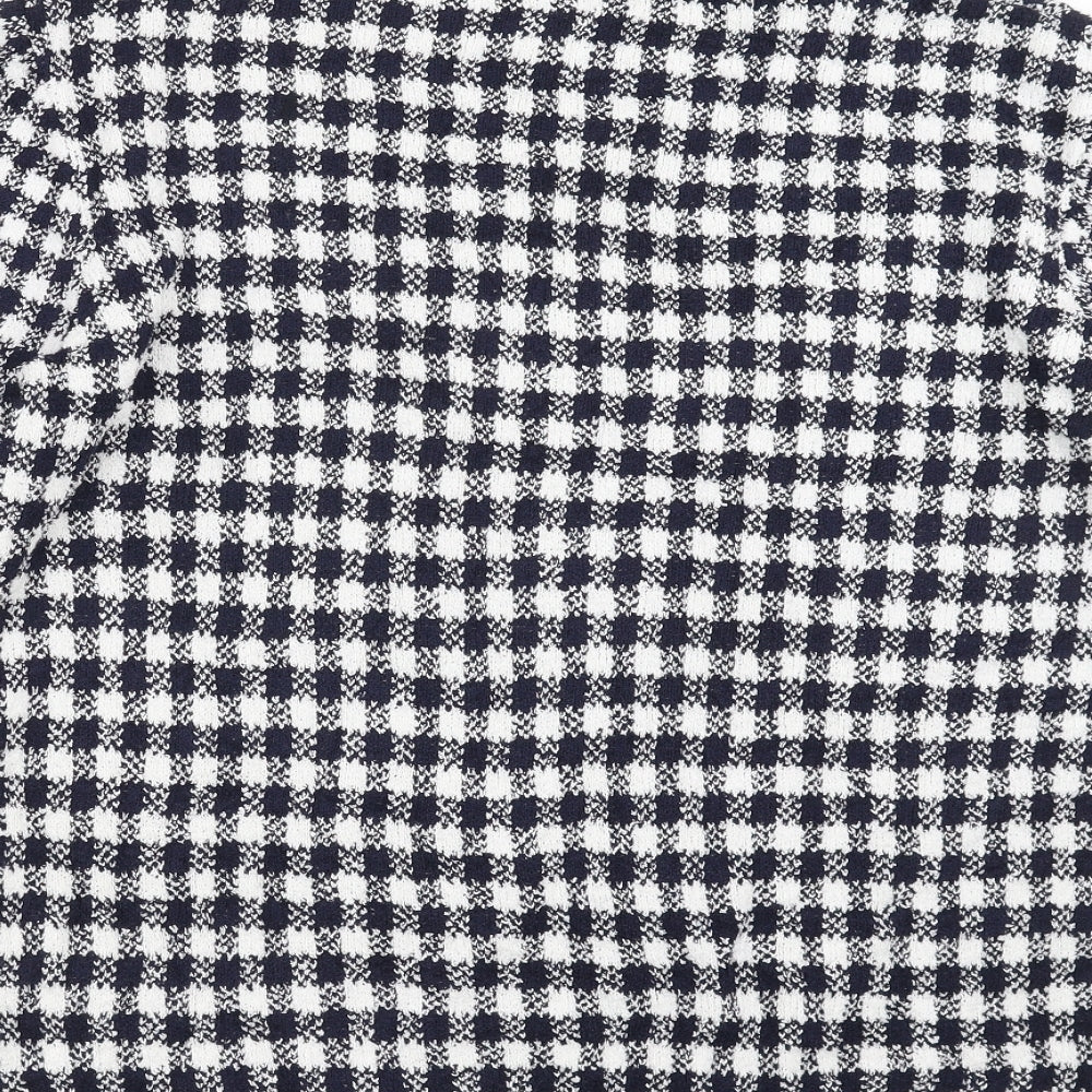 Marks and Spencer Womens Blue Check  Pullover Jumper Size 18