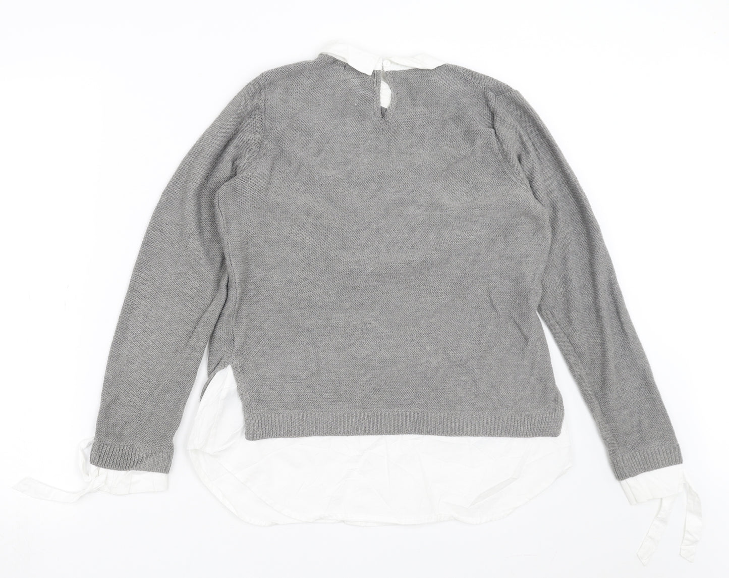 Papaya Womens Grey  Knit Pullover Jumper Size 12  - Under Shirt detail