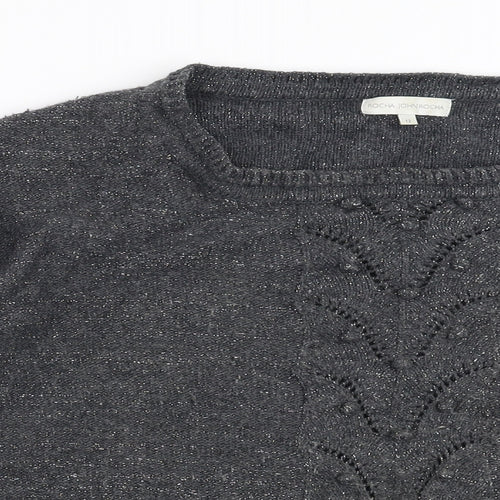 RJR.John Rocha Womens Grey  Knit Pullover Jumper Size 12