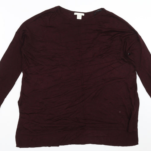 H&M Womens Purple  Knit Pullover Jumper Size XS  - burgundy