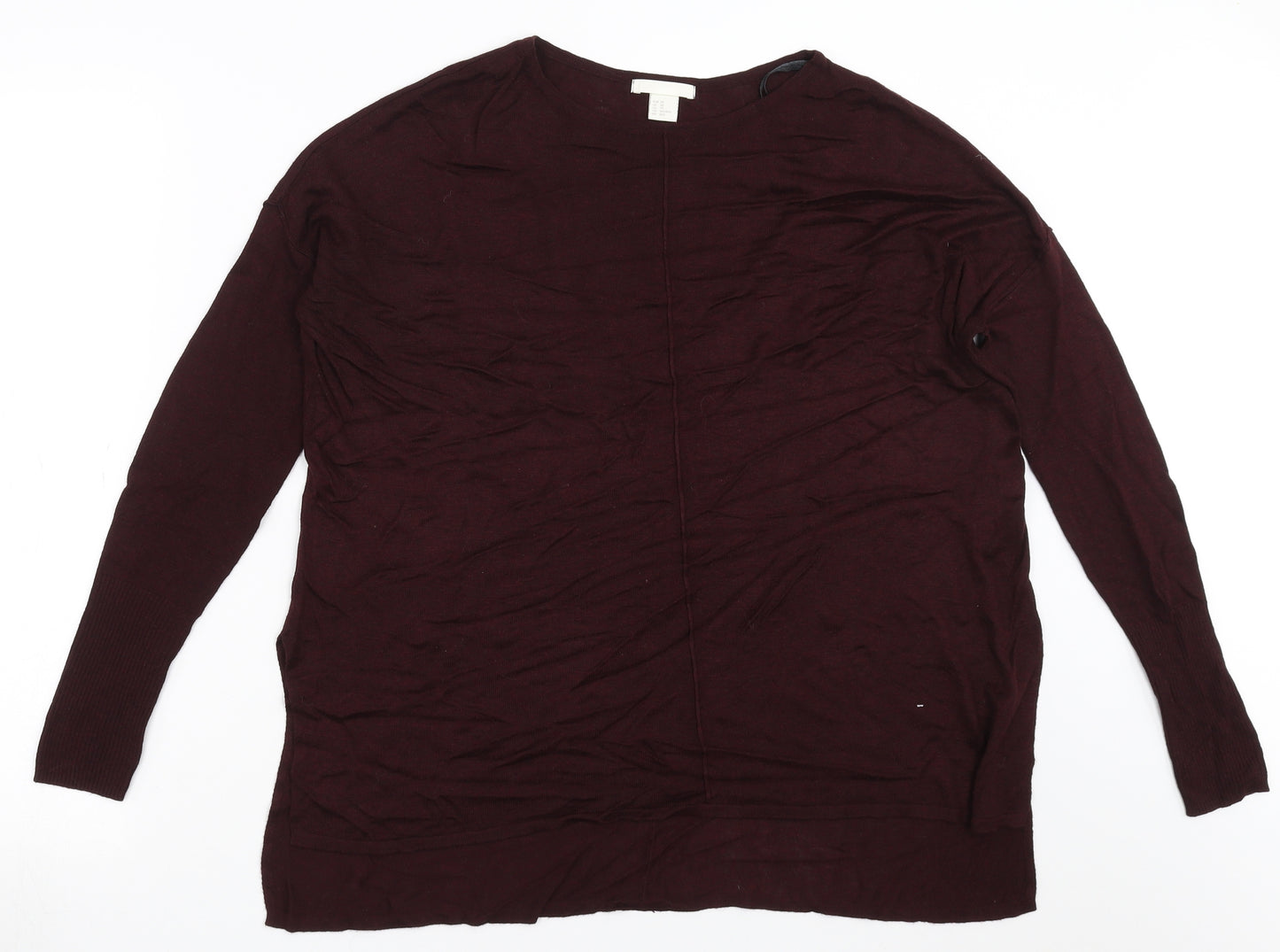H&M Womens Purple  Knit Pullover Jumper Size XS  - burgundy