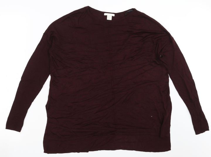 H&M Womens Purple  Knit Pullover Jumper Size XS  - burgundy