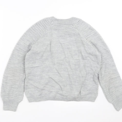 River Island Girls Grey  Knit Pullover Jumper Size 9-10 Years