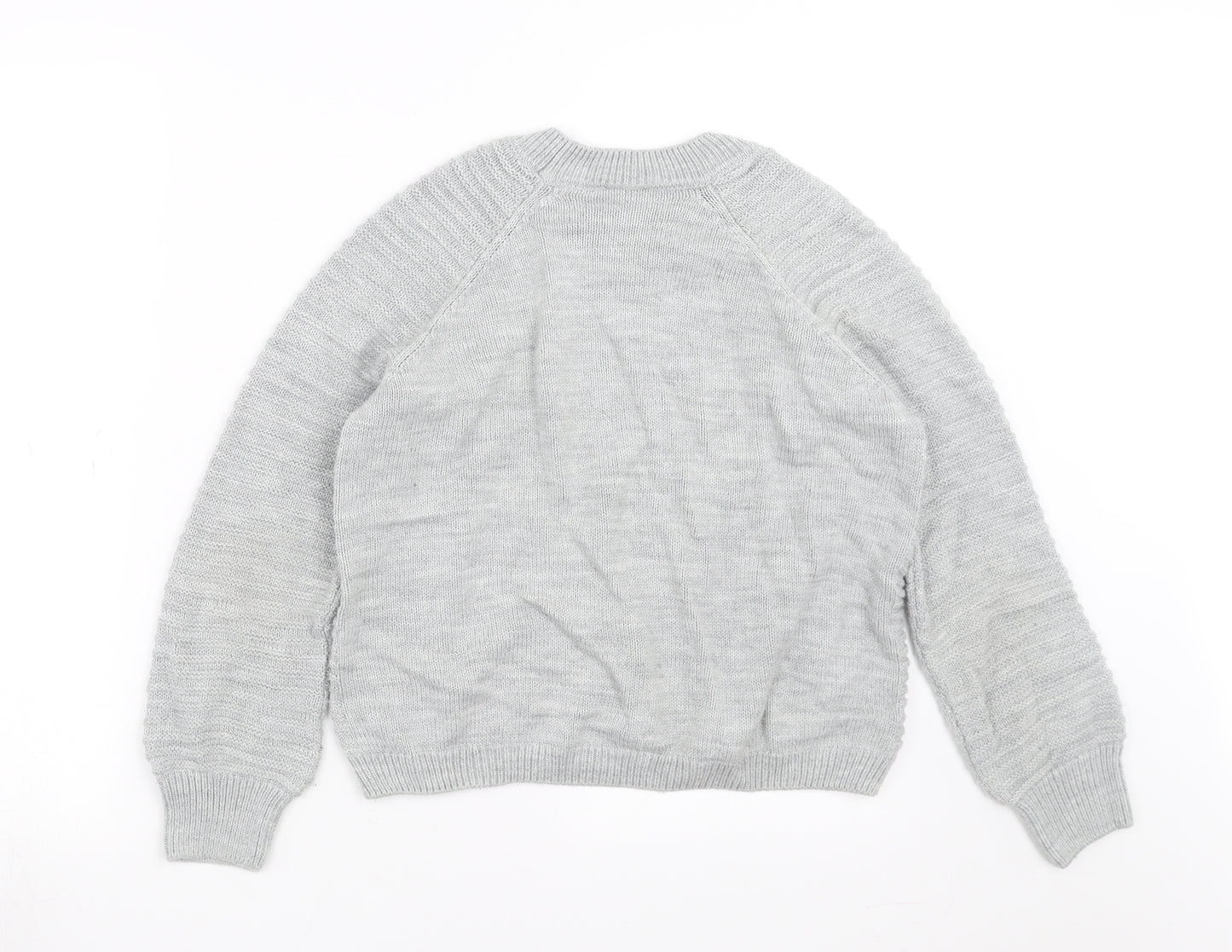 River Island Girls Grey  Knit Pullover Jumper Size 9-10 Years